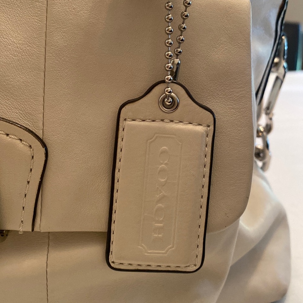 Coach Kristin 14782 Cream Leather Satchel Purse Bag - Picture 11 of 16